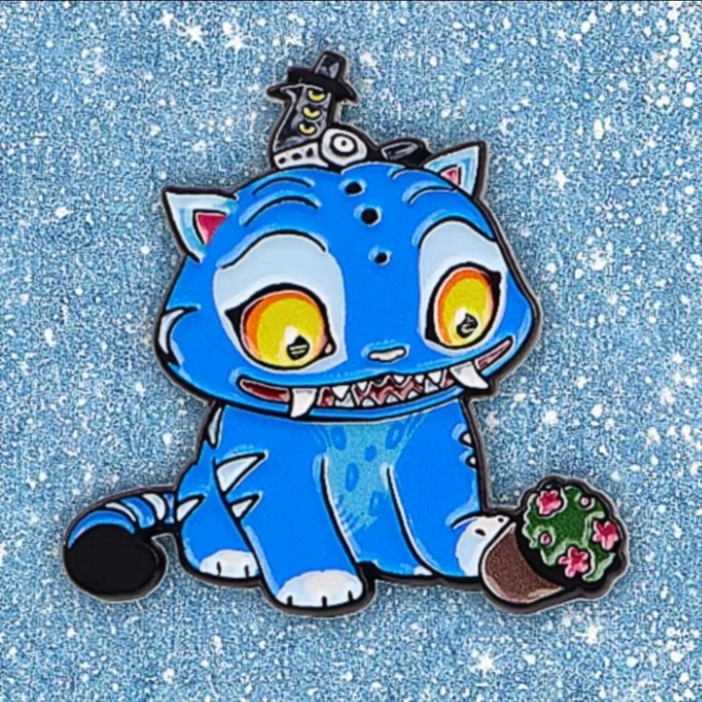 Blue Cat Enamel Pin Huntrix Tiger Bird Jinu Kpop Demon Hunters Collection